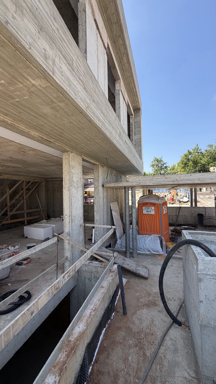 Concrete exterior and pool area during construction